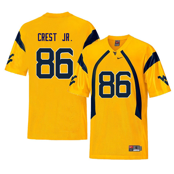 NCAA Men's William Crest Jr. West Virginia Mountaineers Yellow #86 Nike Stitched Football College Retro Authentic Jersey LZ23U75DS